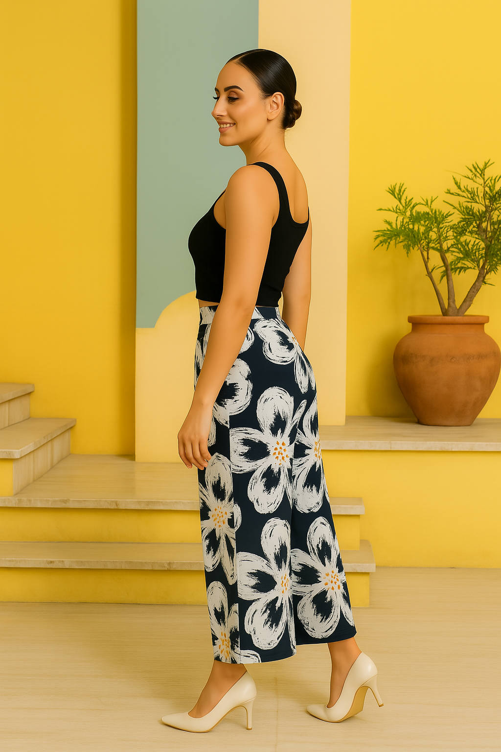 BOTANICHIC WIDE LEG FLORAL PALAZZO PANTS