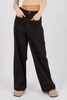 Wide leg pants in gray blue styled look
