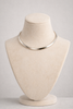 Silver choker necklace close up