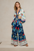 Floral two-piece set with tiered pants