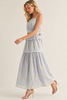 Crochet top and maxi skirt two-piece set