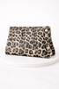 Leopard print oversized clutch with wristlet