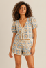 Seaside Bloom crochet shorts set with short-sleeve top