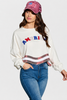 Patriotic sequin long sleeve pullover