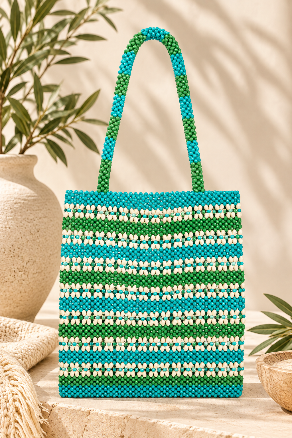 Bali Wooden Beadscape Bag