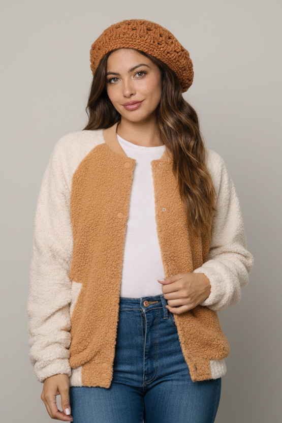 Classic Slouchy Crochet Knit Beret