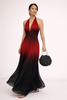 Hand-knitted bag with rose detail back view