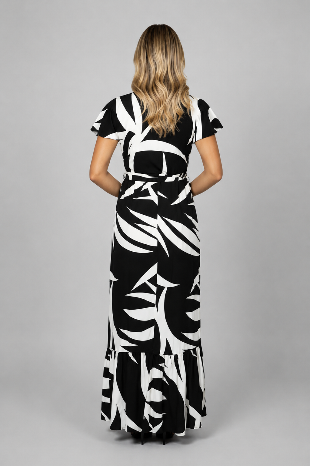 Monochrome Muse Maxi Dress
