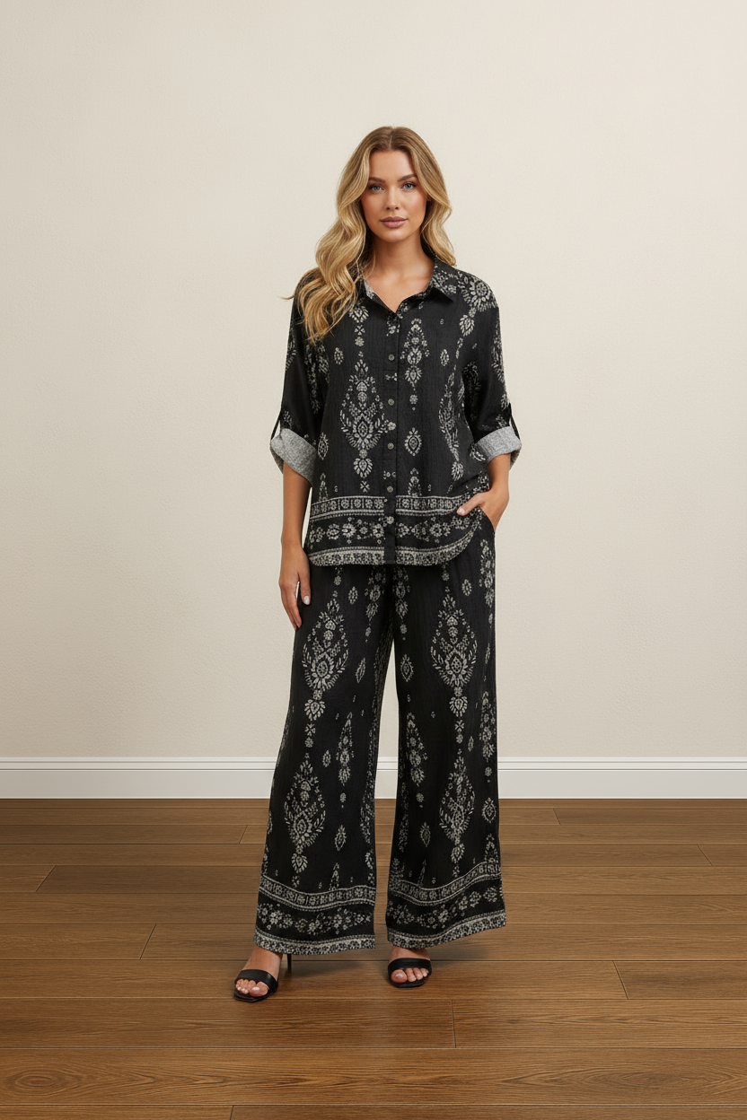 PAISLEY DRIFT WIDE LEG TWO PIECE SET
