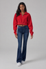 Mid-rise flare jegging jeans in dark blue