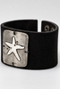 Starfish Accent Leather Cuff Bracelet