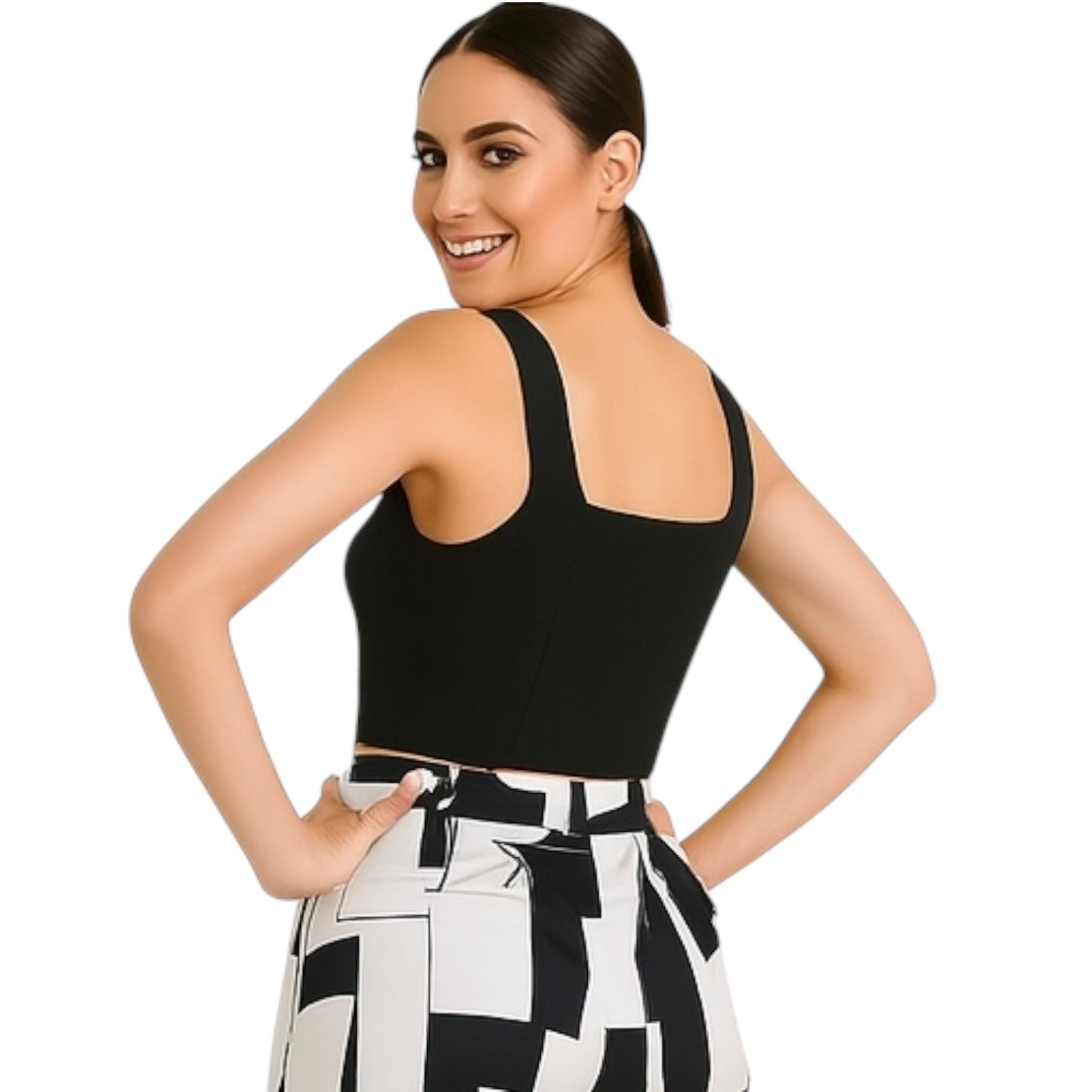 ABSTRACT AFFAIR BLACK & WHITE WIDE LEG PALAZZO PANTS