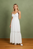 Long white eyelet dress with straps
