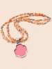 Blush blossom necklace with coral and mother of pearl