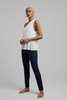 One shoulder pleated top styled