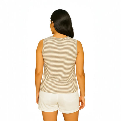 "THE EVERYDAY EDGE" RILEY STRIP TIE FRONT TANK TOP