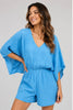 Kimono bloom romper with elastic waist
