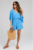 Blue kimono sleeve romper