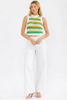 Sunstripe cropped crochet tank top in acrylic