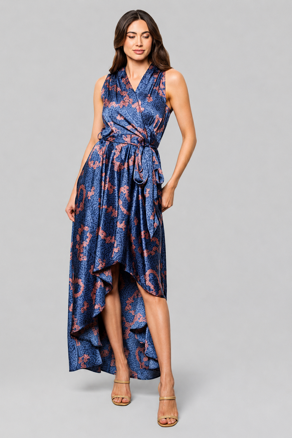 Midnight Bloom High-Low Dress