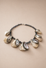 Black pearl and abalone shell necklace in sterling silver