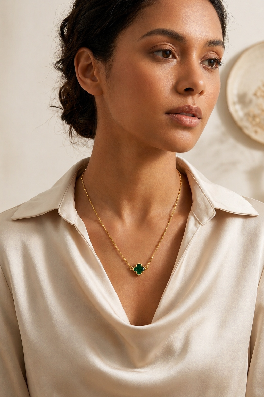 Emerald Clover Necklace
