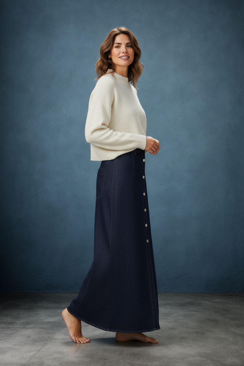 THE BUTTONDOWN BLUES DENIM SKIRT