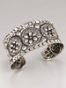Silver Moonlight Floral Cuff Bracelet