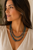 Pearl and turquoise sterling silver necklace