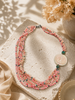 Blush Tide necklace with pink coral, jade, and turquoise beads