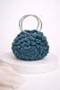Halo embossed rose hand-knitted bag styled