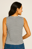 Riley stripe tie-front tank top, back view