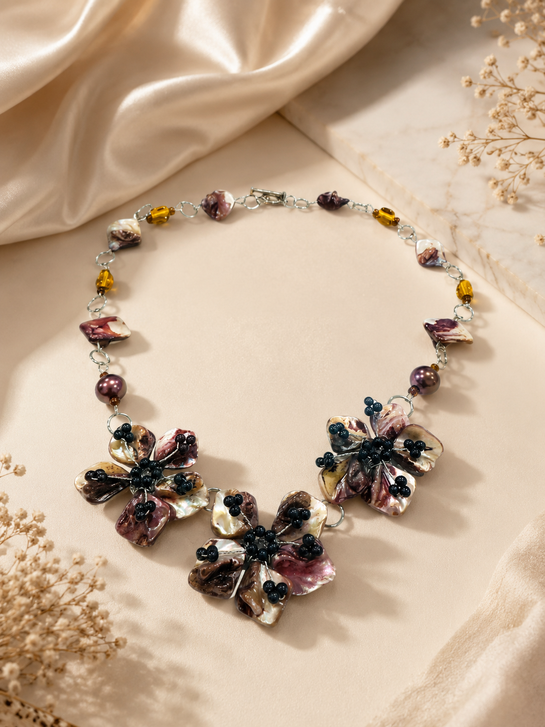 Mandalay Noir Floral Necklace