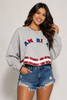 Long sleeve sequin crop pullover sweater