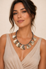 Iridescent abalone shell and black freshwater pearl necklace