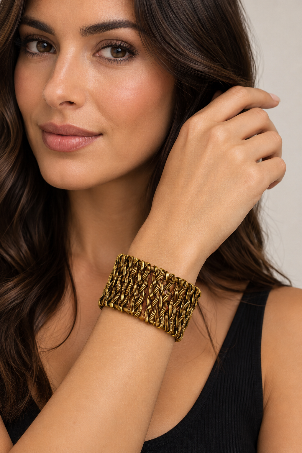 Golden Goddess Braided Cuff Bracelet