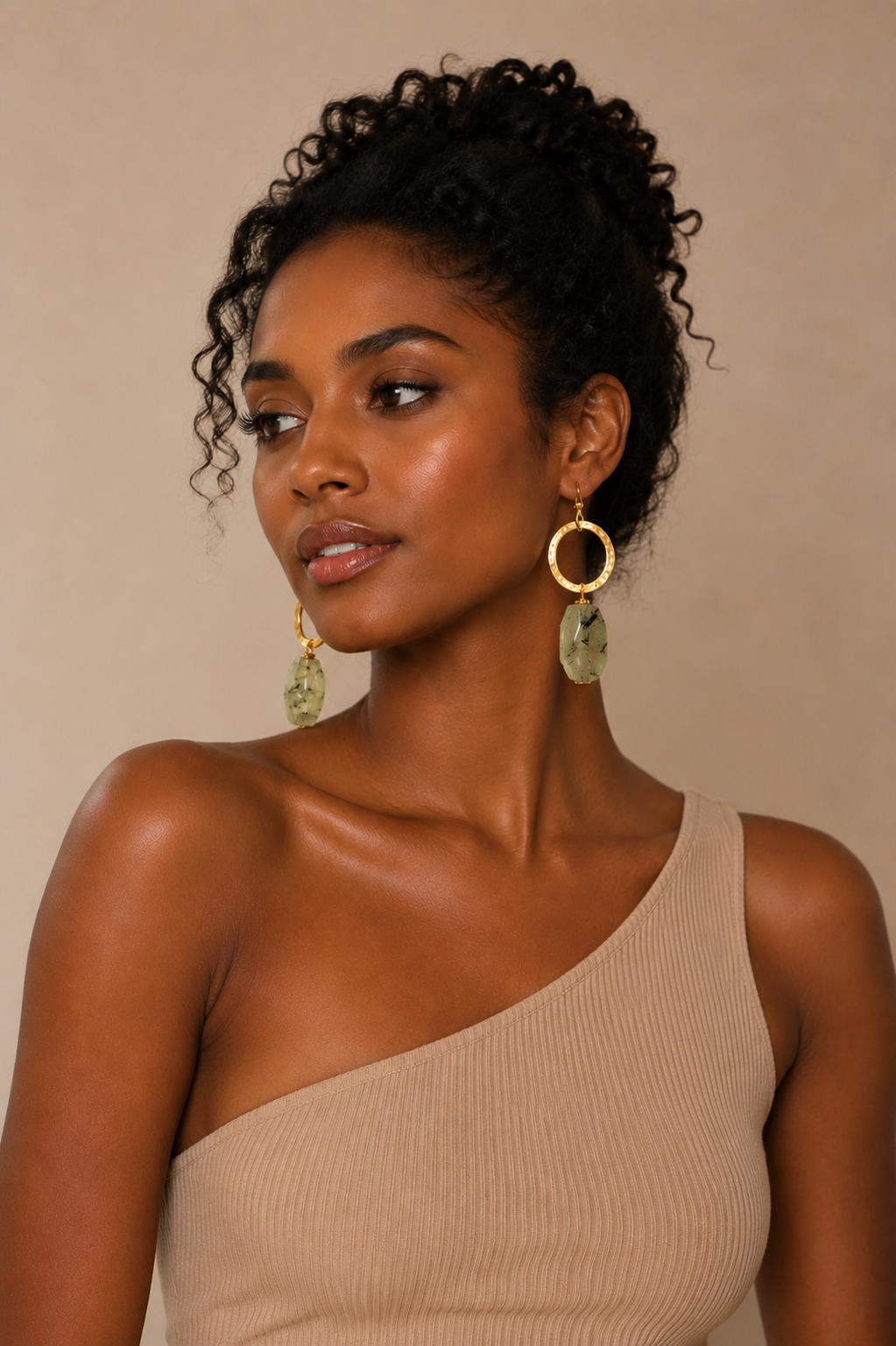Sea Glass Glow Prehnite Earrings