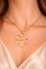 Golden Flower Flow necklace styled