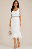 Ivory Elegance Lace Midi Dress