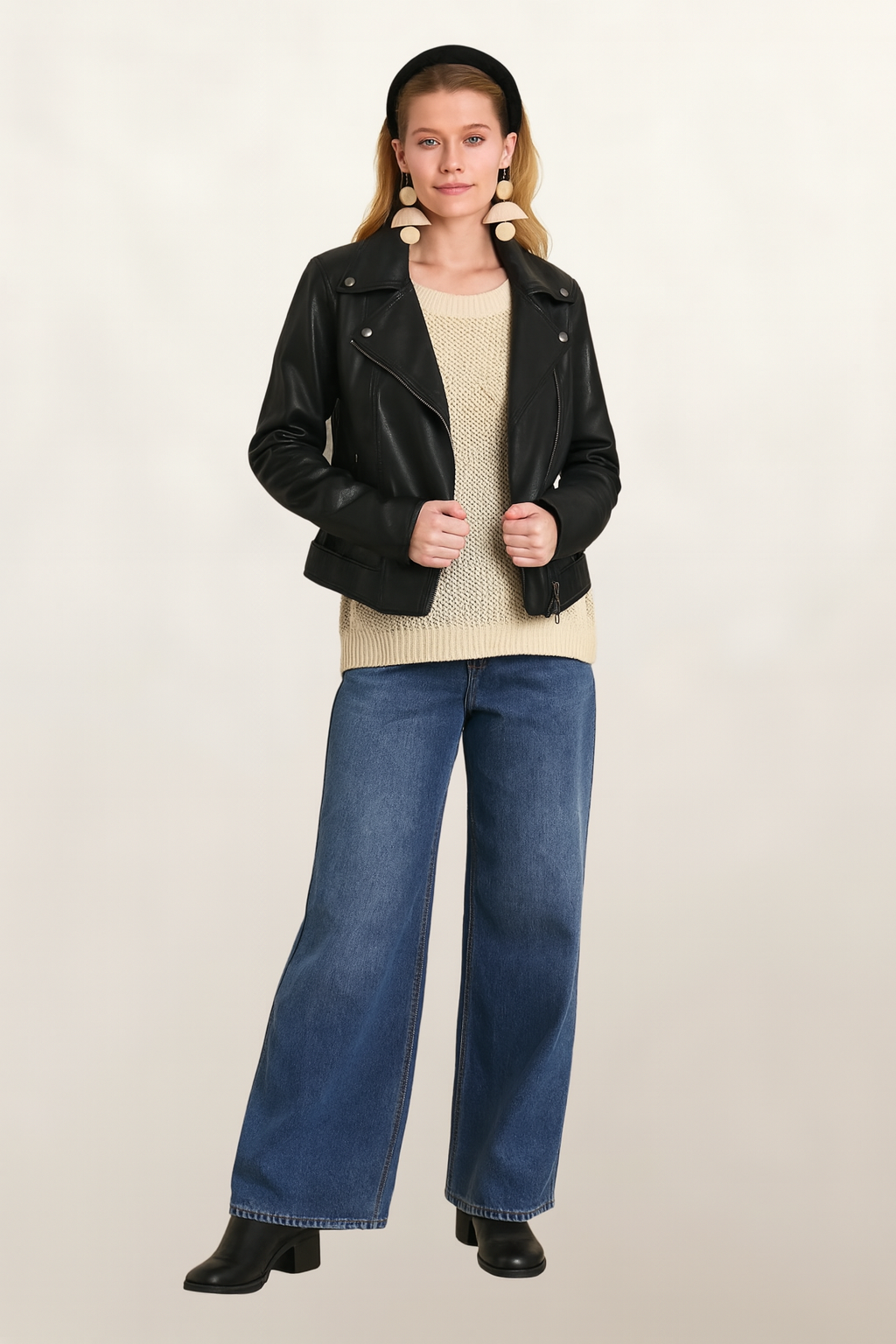 Coastal Crochet Applique Detail Knit Pullover Top