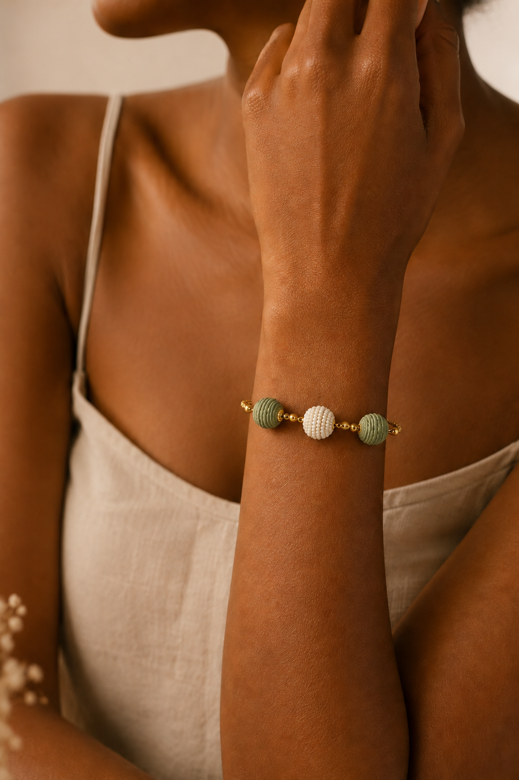 Coastal Woven Raffia Bracelet