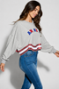 Americana long sleeve sequin pullover