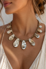 Keshi pearl and mother of pearl necklace in sterling silver