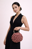 Hand-Knitted Halo Embossed Rose Bag with Steel Handles