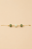 Raffia cotton wood bead bracelet close up