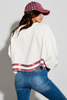 Long sleeve sequin American crop top