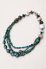 4-strand turquoise and pearl statement necklace