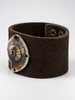 Ammonite Metal Leather Cuff Bracelet