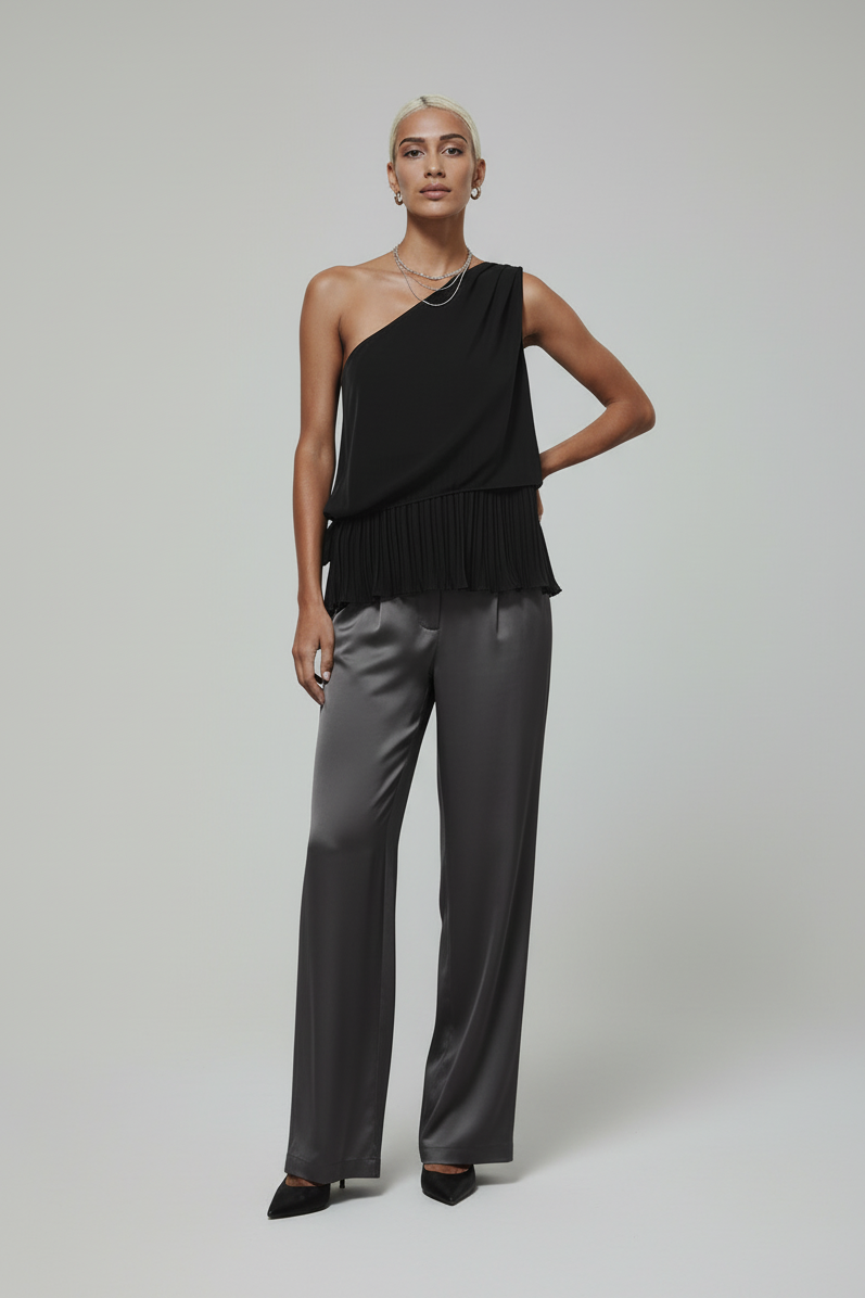 Solstice Pleated One Shoulder Top