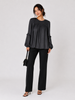 Daydream Drop smocked yoke ruffled sleeve blouse